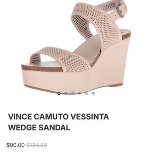 Vince Camuto Perforated Tan Platform Sandals